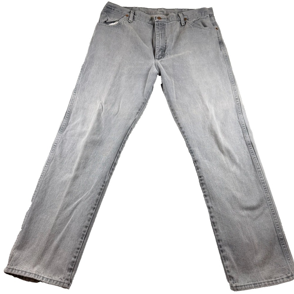 Wrangler 13MWZ Cowboy Cut Jeans 38x32 Gray Western Denim Made USA Fit